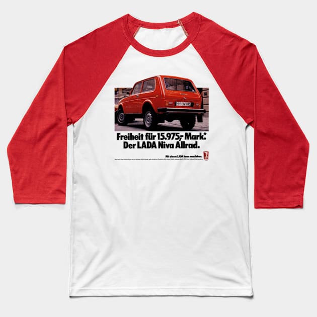 LADA NIVA - advert Baseball T-Shirt by Throwback Motors